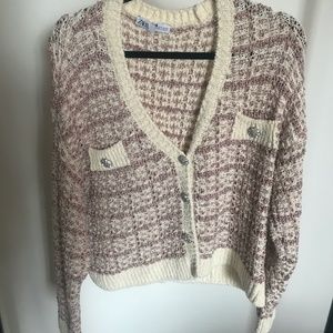 ZARA tweed cardigan